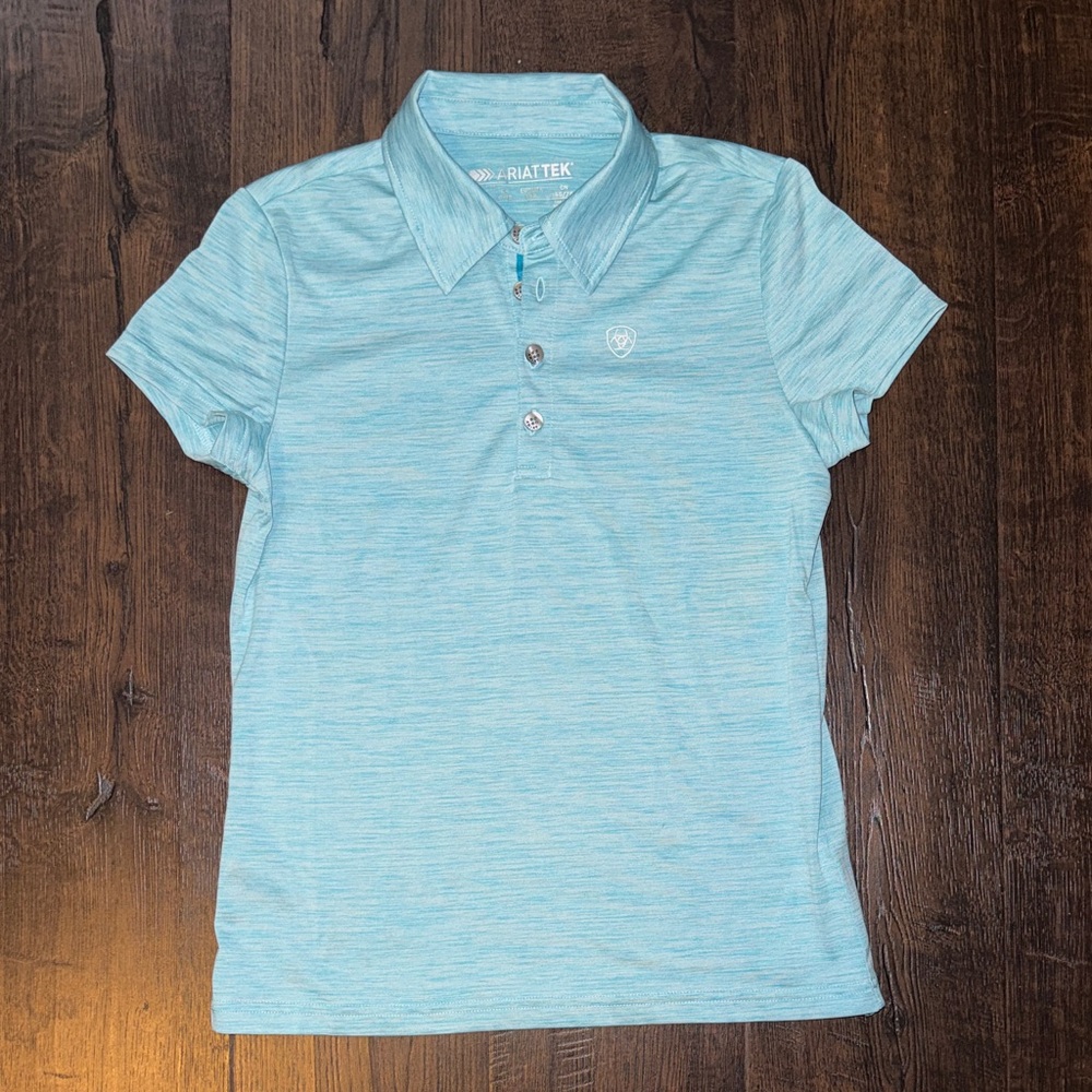 Ariat Aqua Polo Shirt with Button Accents